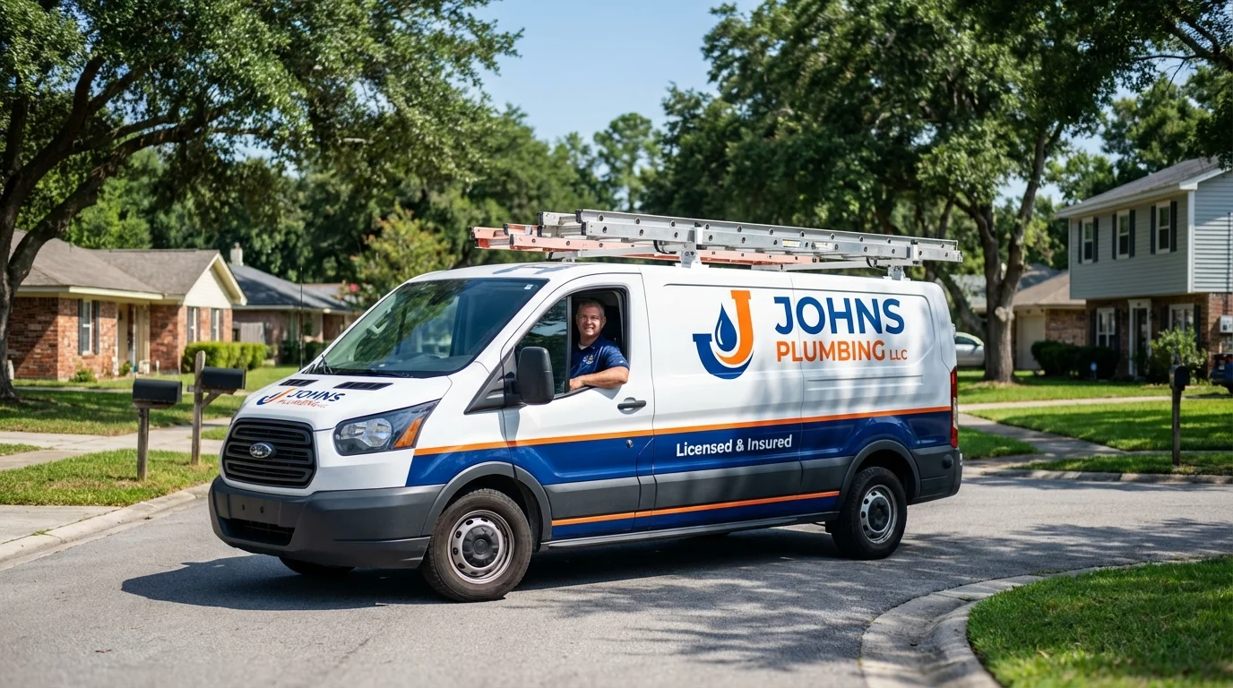 Johns Plumbing LLC service van in Tennessee Ridge, TN