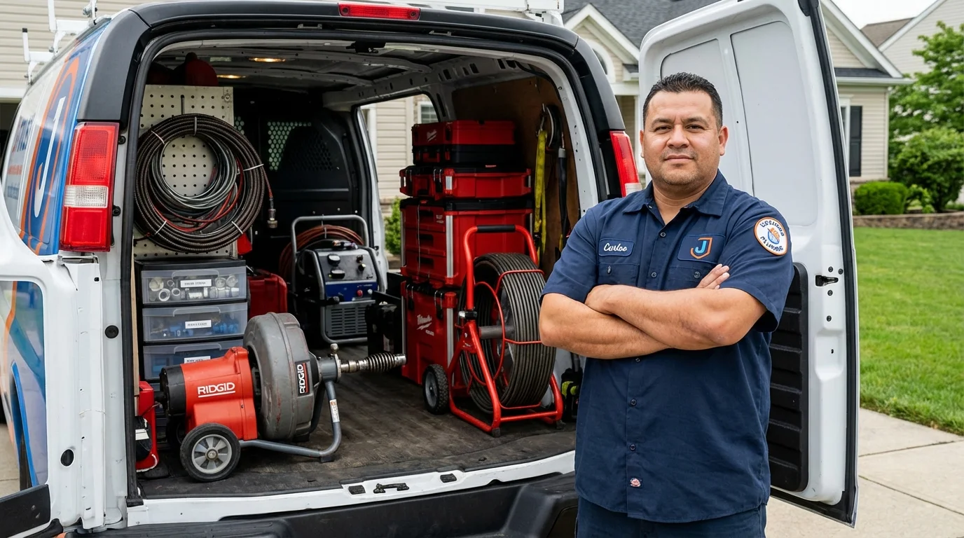 Professional drain cleaning equipment and Johns Plumbing LLC plumber in Tennessee Ridge