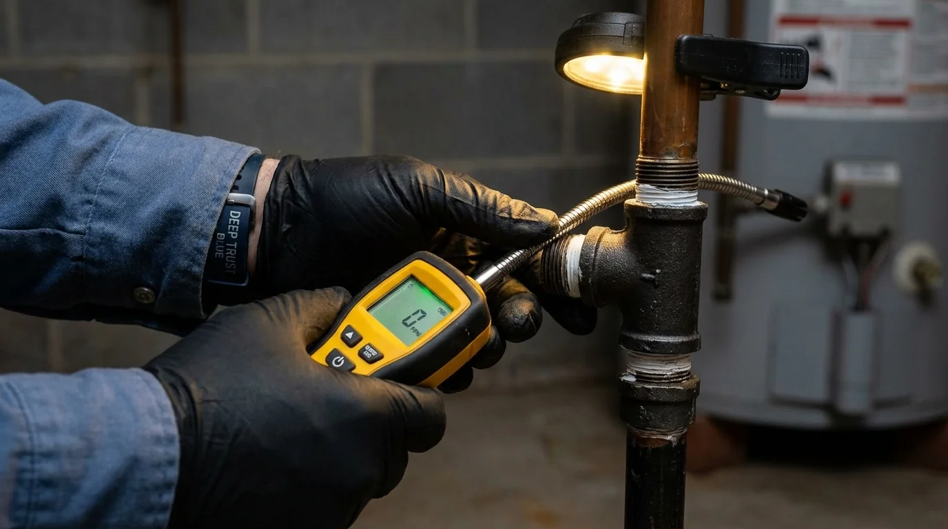 Gas leak detection with electronic sniffer by Johns Plumbing LLC in Tennessee Ridge
