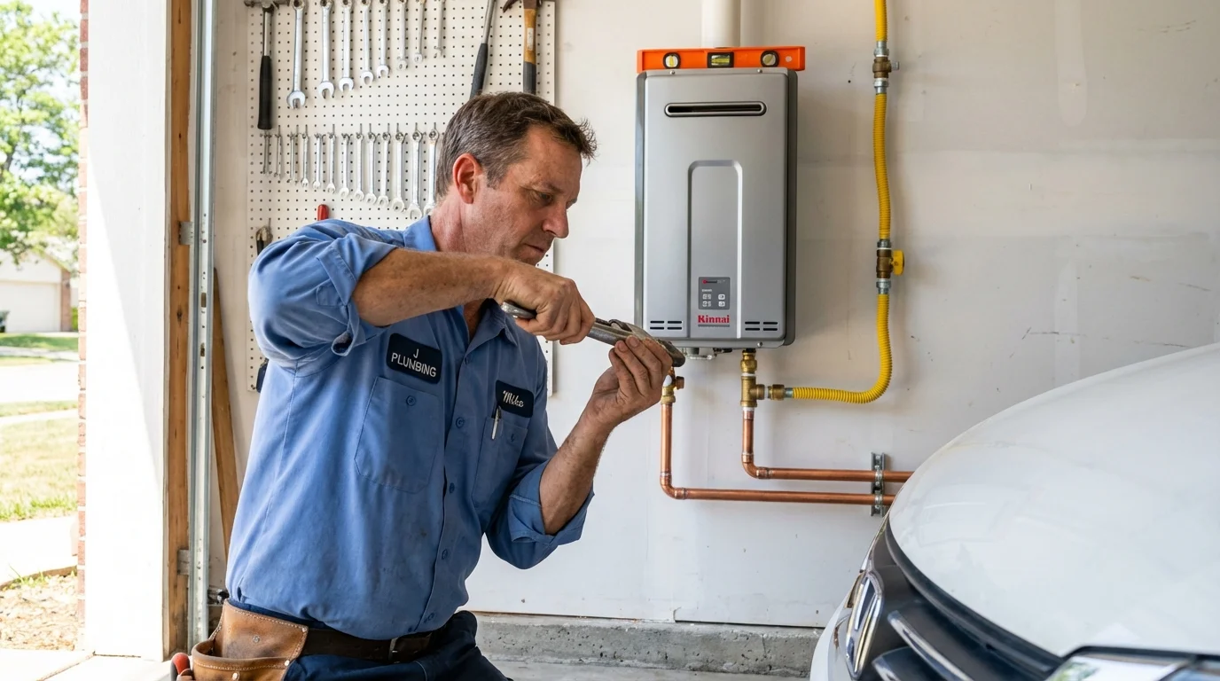 Tankless water heater installation by a Johns Plumbing LLC plumber in Tennessee Ridge